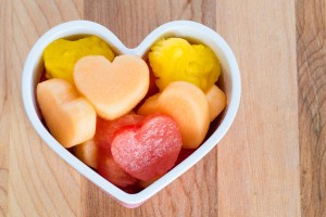Valentines Day Child Friendly Healthy Treat With Heart-shaped Fr